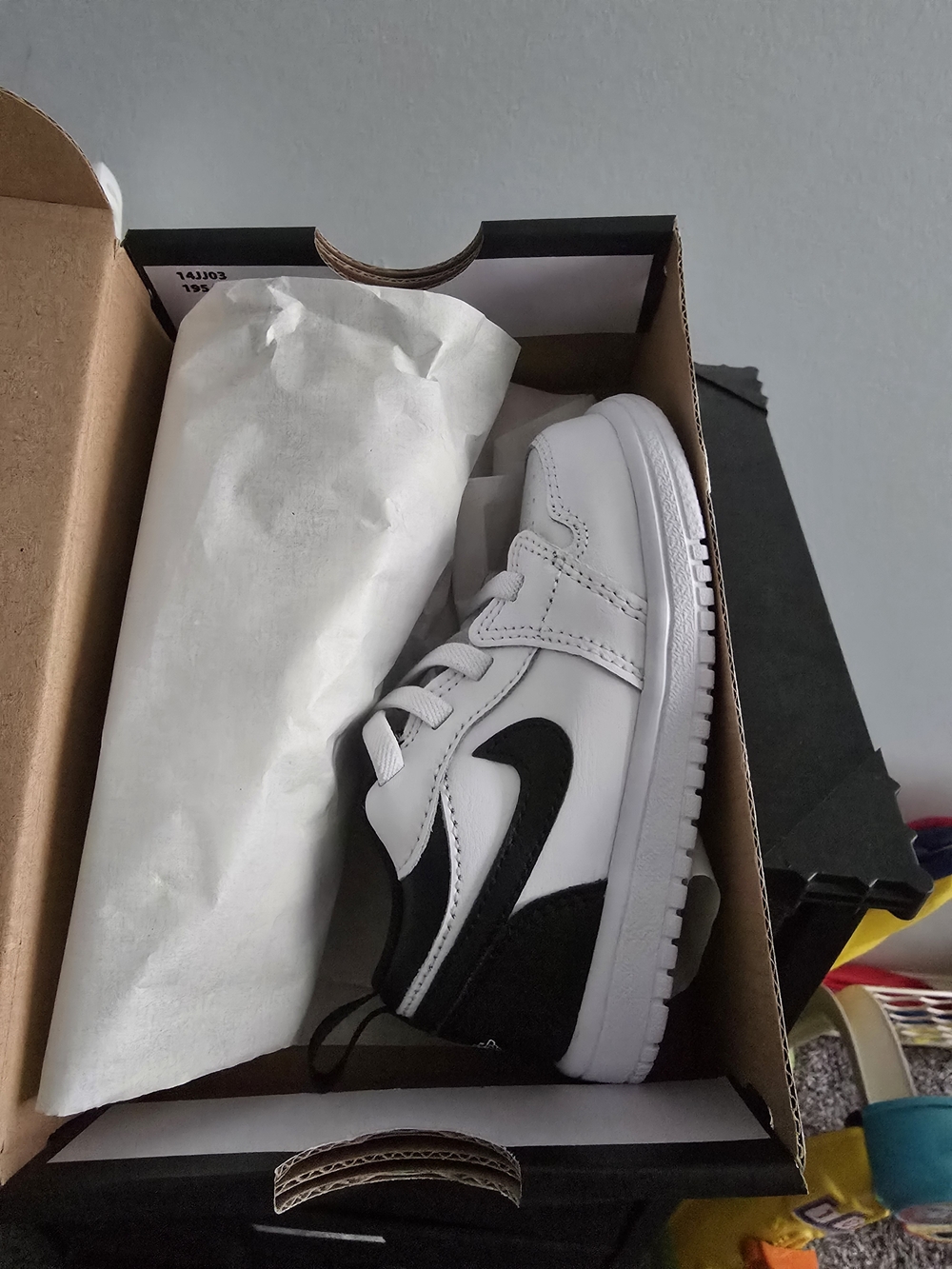 Jordan Kids Black and White Low-Top Sneakers